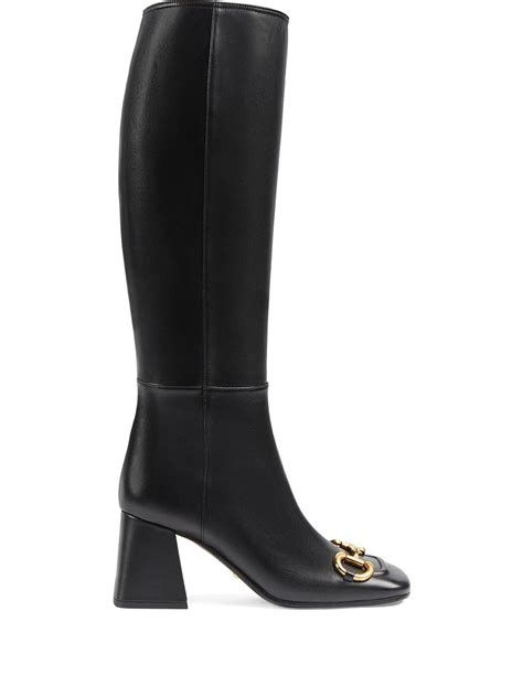 gucci womens buckle boots|Gucci print thigh high boots.